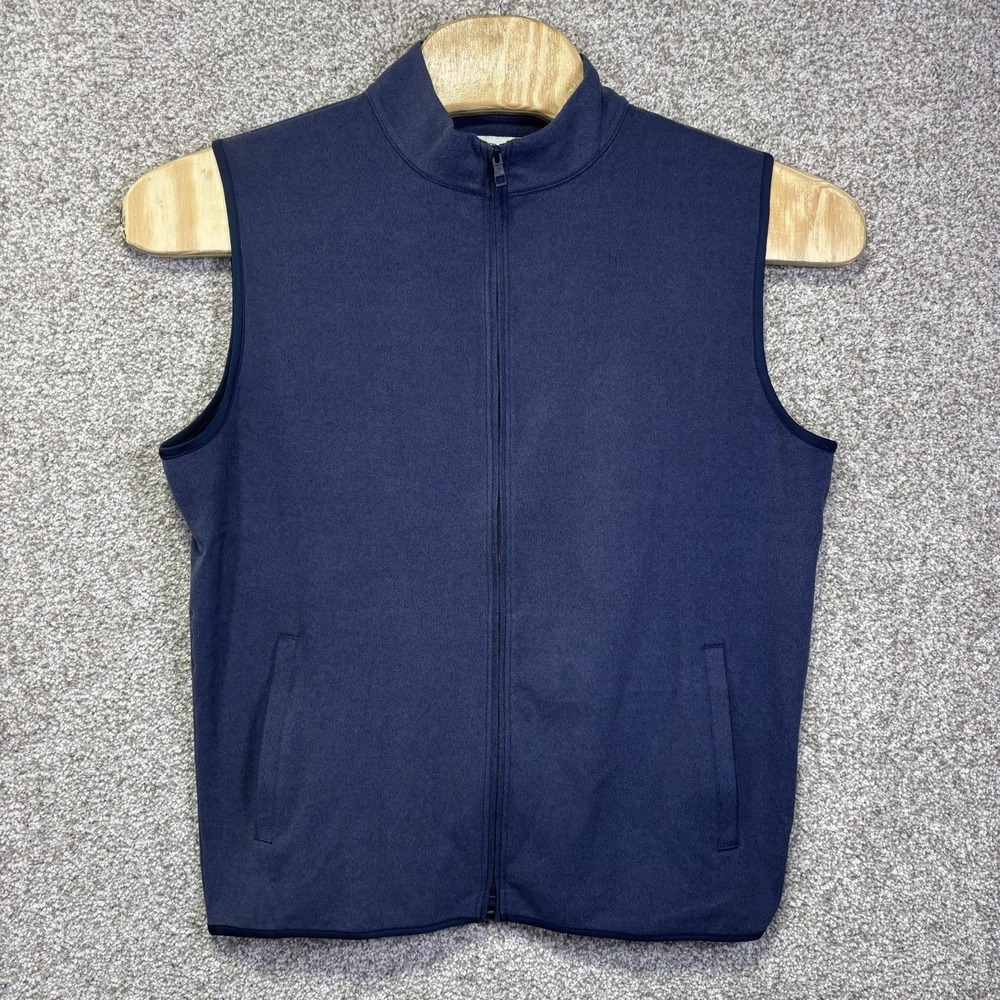 Peter Millar Vest Mens Medium Blue Softshell Full Zip Golf Stretch Lightweight